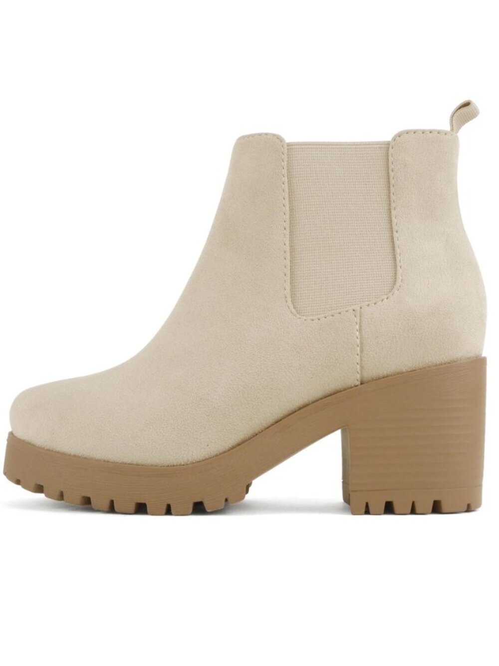 Top Shoes Jaber Ankle Boot W Lug Sole Elastic Gore and Chunky Heel